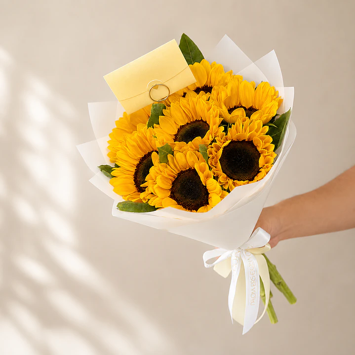 Ramo de girasoles amarillos para regalar el 21 de septiembre en Perú
